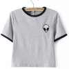Alien logo Grey Ringer T shirt
