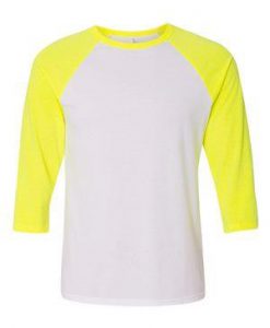 Yellow Raglan Baseball T Shirt