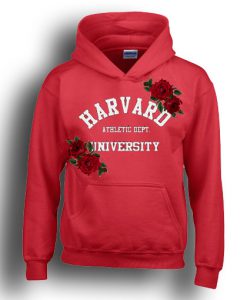Harvard With Roses Red Hoodie