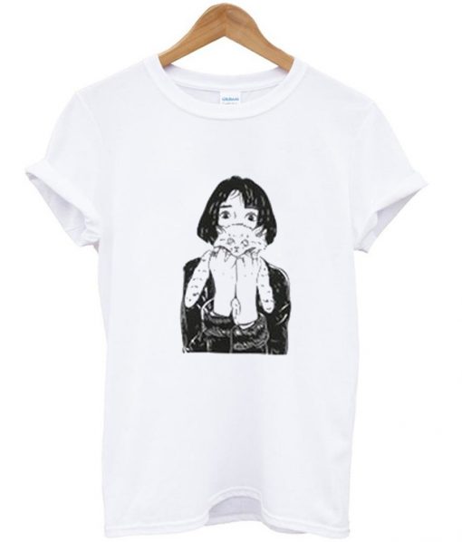 Girl With Cat T Shirt