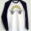 Louis Tomlinson rainbow skeleton hand Raglan T Shirt