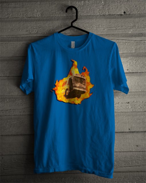 Flaming Bus T Shirt