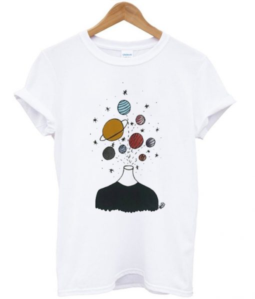 Minimalist Popping Planets T Shirt