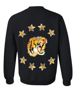 Tiger Head Star Sweatshirt Back