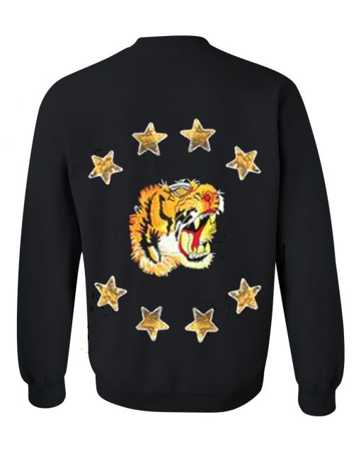 Tiger Head Star Sweatshirt Back