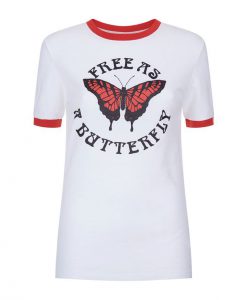 Free As A Butterfly Ringer T Shirt