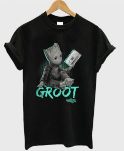 Marvel Groot Mix tape Guardians of the Galaxy Vol 2 T Shirt