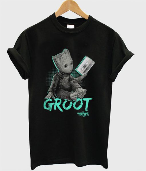 Marvel Groot Mix tape Guardians of the Galaxy Vol 2 T Shirt