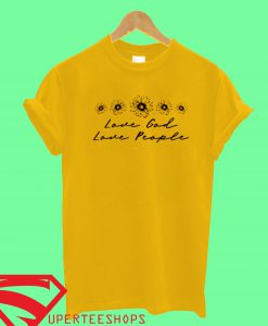 Love God Love People Gold Yellow T Shirt