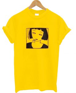 Smoking Girl Yellow T Shirt