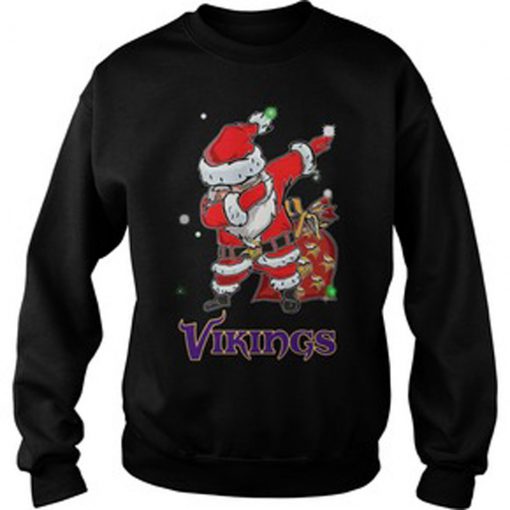 Santa Minnesota Vikings Dabbing Christmas ugly Sweatshirt