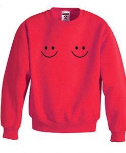 Twin smile Boobs Red Sweatshirt