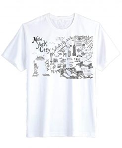 New York City Map Illustration and Wall Decal T Shirt