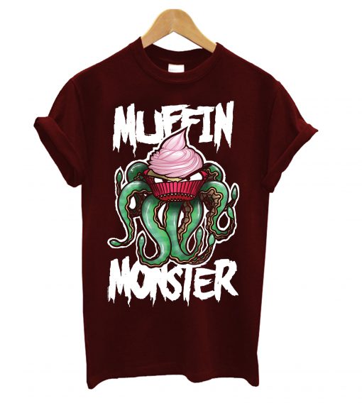 Muffin Monster Ladies maroon T-Shirt