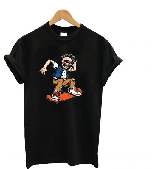 Eyeglasses Skull Skateboard T-Shirt