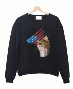 4th Of July Patriotic American Cat Sweatshirt