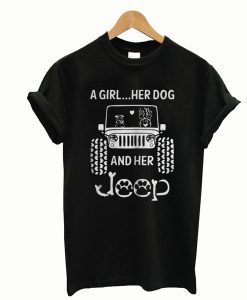 A Girl a Dog and Her Jeep T-Shirt