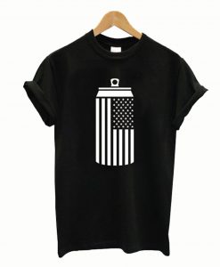 American Flag Beer Can Drinking T-Shirt