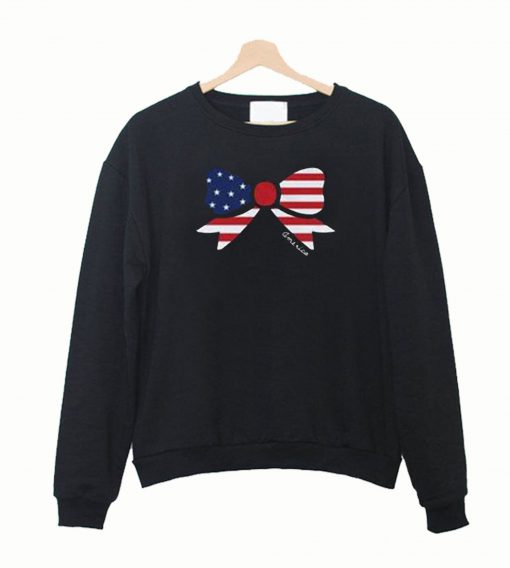 American Flag Ribon Sweatshirt
