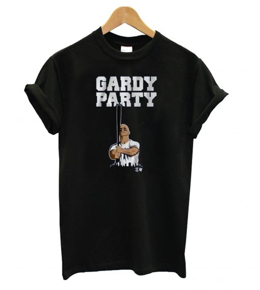 Stand by Brett Gardner with a Gardy Party T shirt