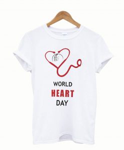 World Heart Day white T Shirt