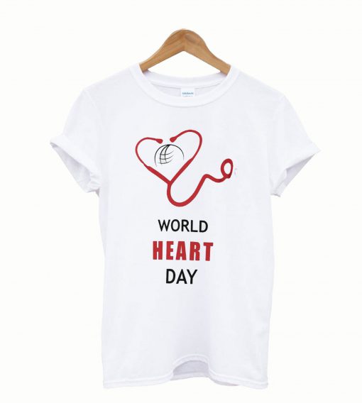 World Heart Day white T Shirt