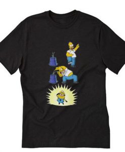 Action The Simpsons and Minions T Shirt