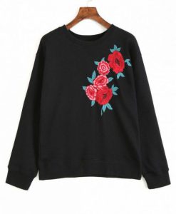 Black Floral Sweatshirt