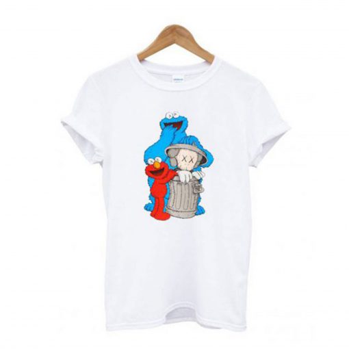 Uniqlo White Kaws X Sesame Street Graphic T-Shirt