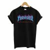 Thrasher Red Flame Blue Font T Shirt