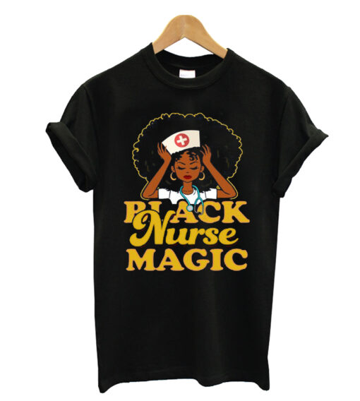 Black nurse magic T-shrit