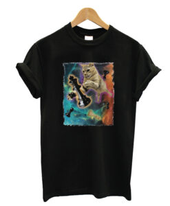 Cat in space meow chess shor T-shrit