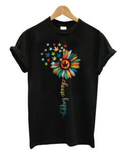 Choose happy colorful daisy weed hippie T-shirt