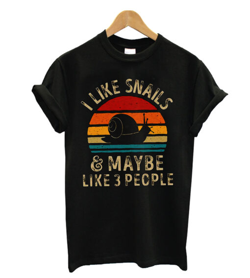 I like snails and maybe 3 people sunset T-shrit