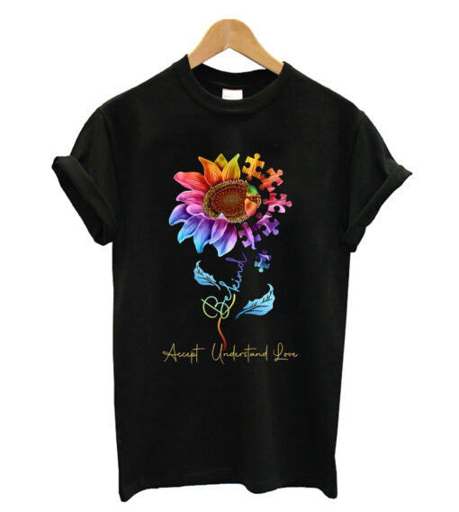 Accept understand love colorful sunflower T-shirt