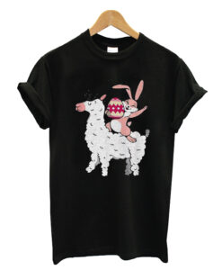 Bunny riding llama happy easter cute animal lover T-shirt