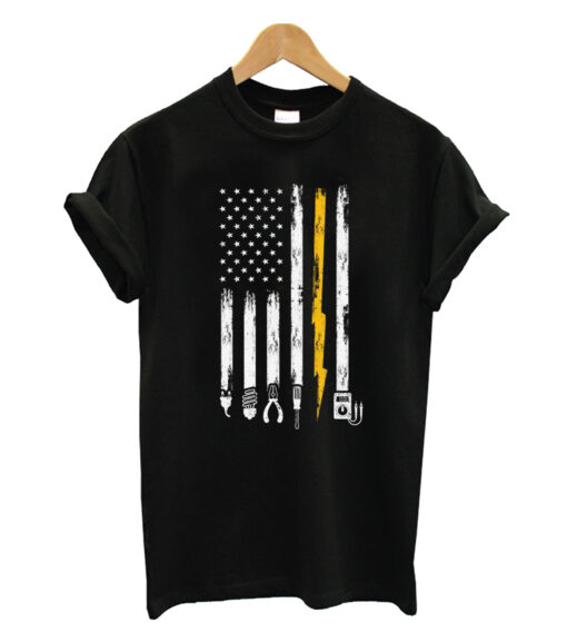 Electrician US flag T-shirt