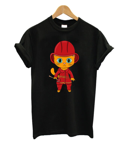 Firefighter cat T-shirt