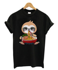 Sloth eating ramen noodle T-shirt