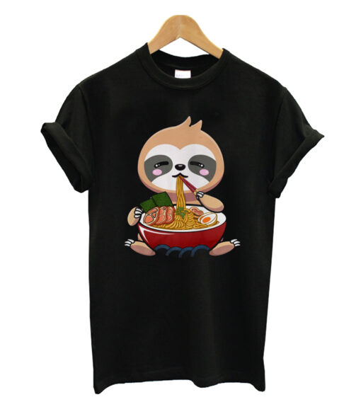 Sloth eating ramen noodle T-shirt