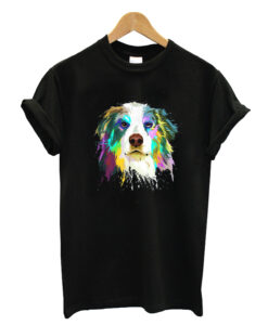 Splash Art Australian Shepherd Dog Aussie T-shirt