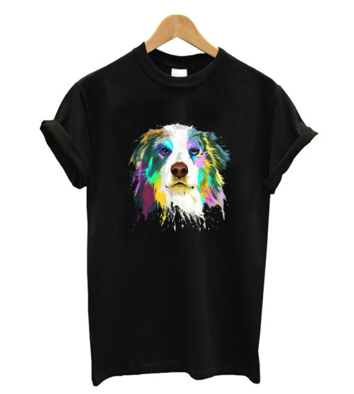 Splash Art Australian Shepherd Dog Aussie T-shirt