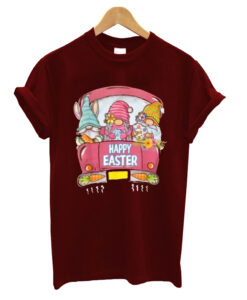 Three Gnomes In Truck Bunny Egg Happy Easter Day Funny Gifts T-shirt