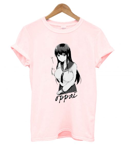 A Nubile Manga Girl Big Oppai Cleavage Rock Skate T Shirt