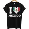 I Love Mexico Mexican Flag Heart T Shirt