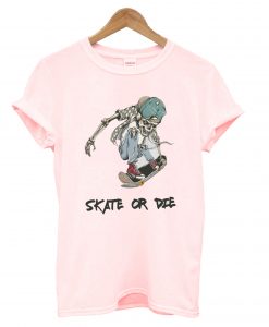 Skate or die Skeleton skater T Shirt