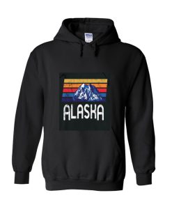 Alaska Gift Anchorage Vintage Retro State Mountain Snow Hoodie