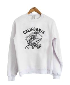 California Surfer Skeleton Crewneck Sweatshirt