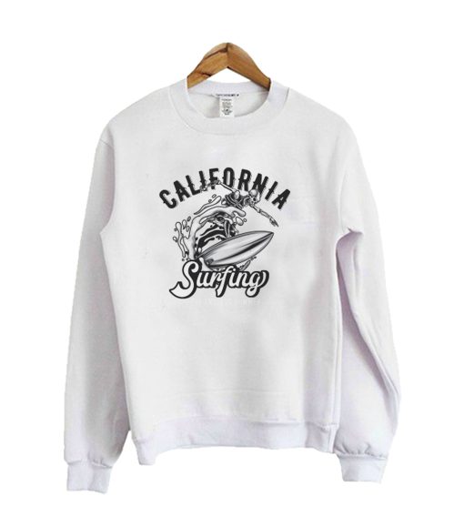 California Surfer Skeleton Crewneck Sweatshirt