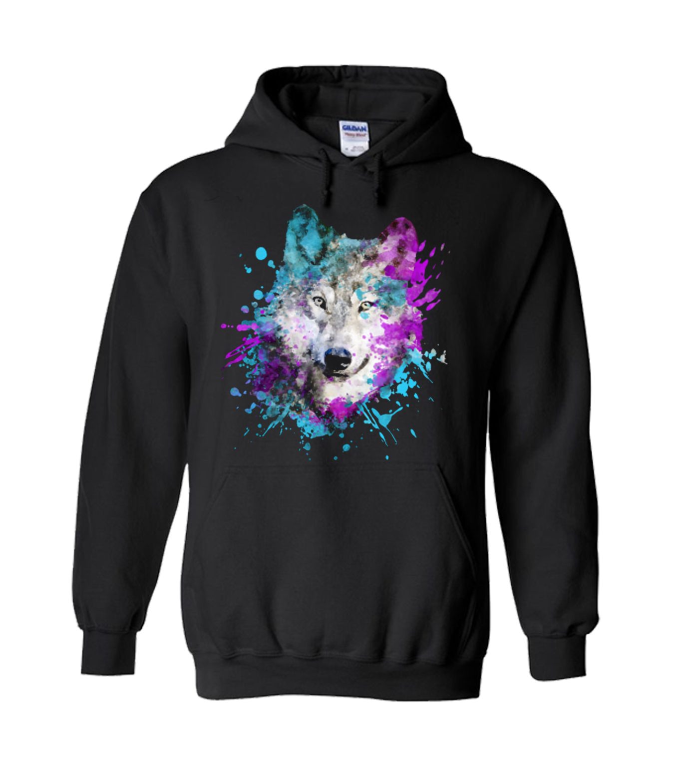 Dramabite Watercolor wolf Hoodie